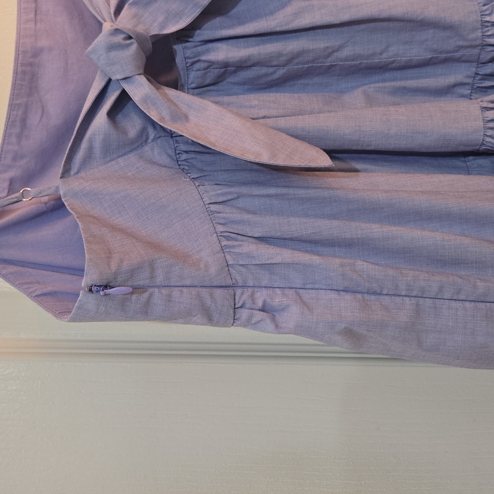 J. Crew Tie-Back Tiered Cotton Poplin Dress GUC - Picture 8 of 10